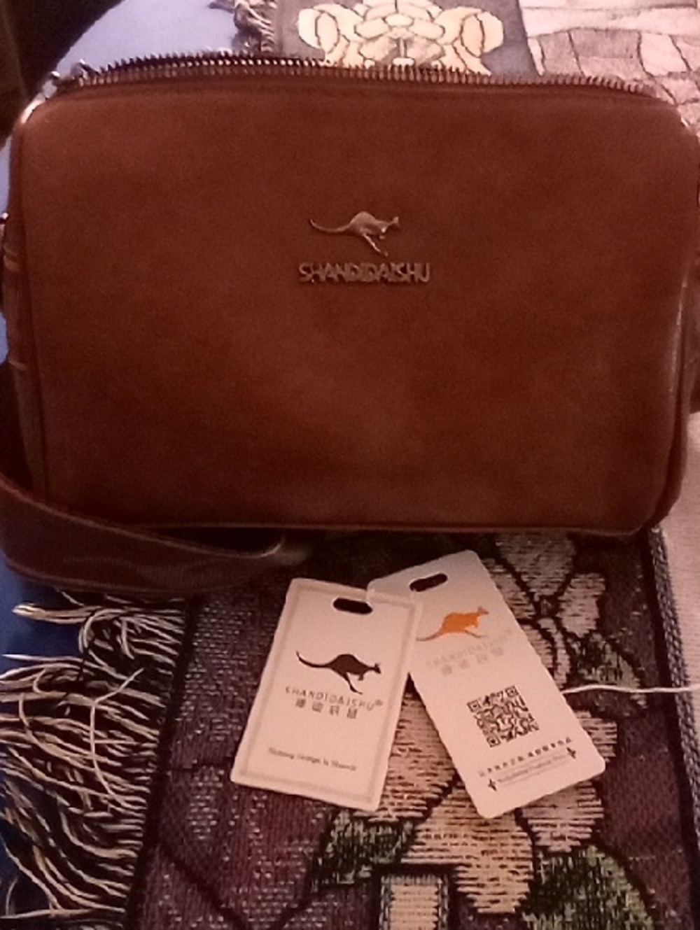 Brown Leather Messenger Bag for Men